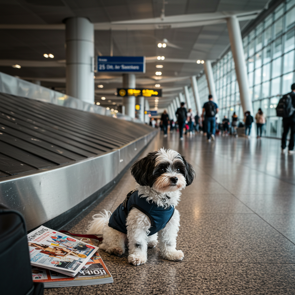Small dog in the airport